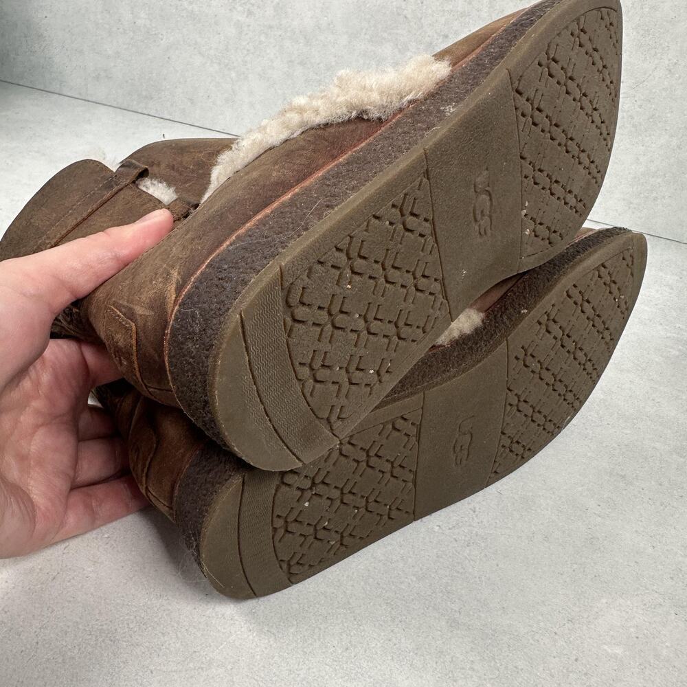 UGG Boots Womens Size 6.5 Brown Luisa Shearling Lined Leather - Picture 9 of 14